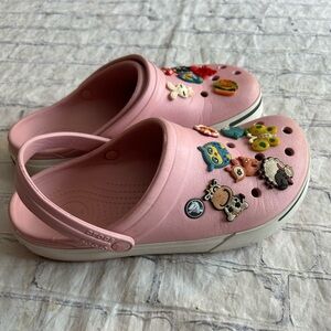 CROCS CLASSIC CLOGS WITH JIBBITZ CHARMS SLIDES PINK WOMEN 9 MEN 7 VIETNAM MADE